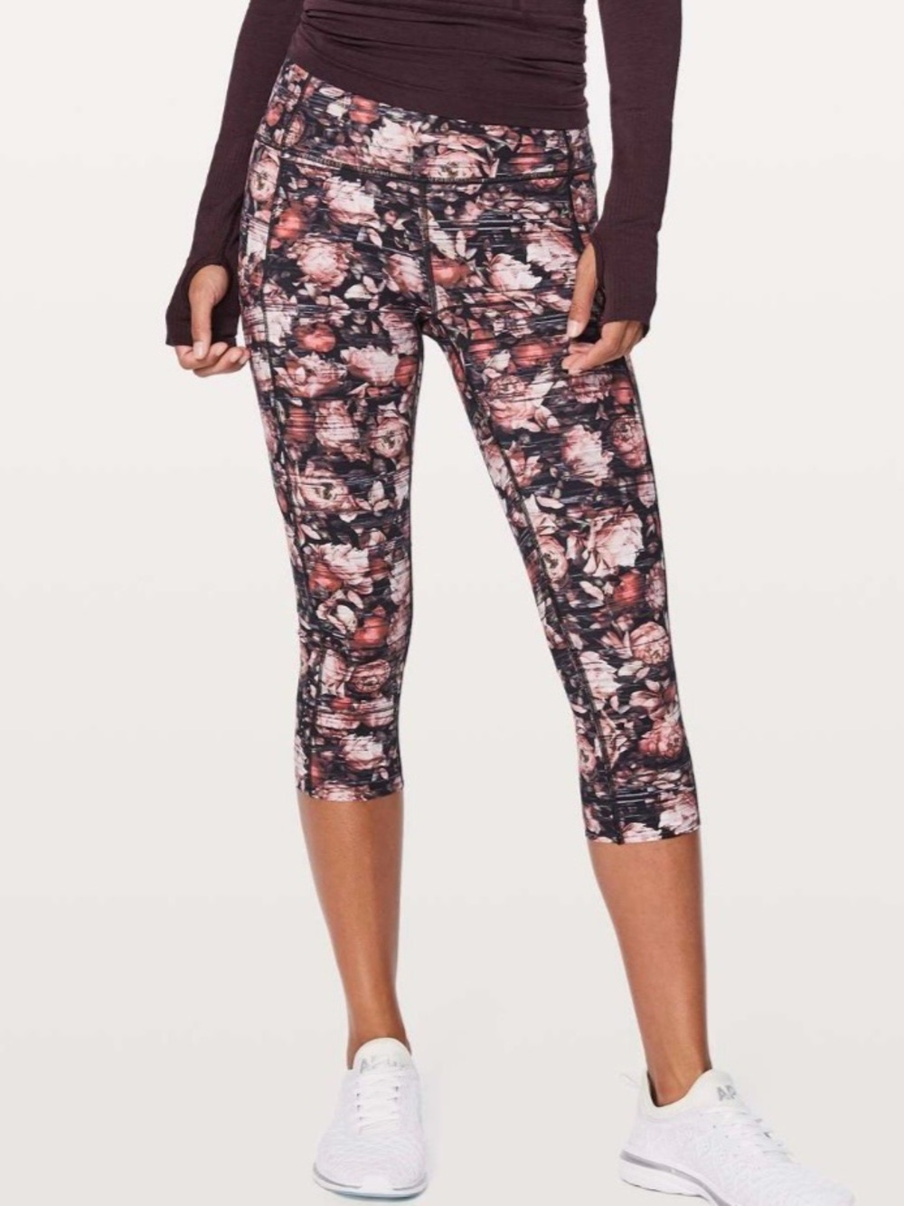 LULULEMON ATHLETICA Women’s Size 6 Peony Fast & Free Crop II Nulux 19"